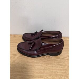 VTG Quoddy Tassel Penny Loafer Burgundy Leather Made in USA Men's 7 D